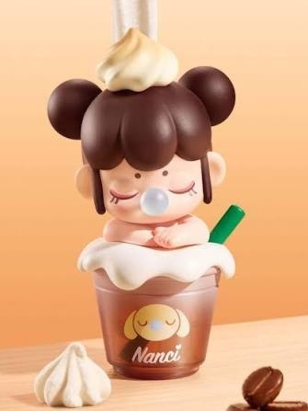 Baby Nanci Milk Tea with Glow in the Dark Ice Cubes Frosty Milk Coffee